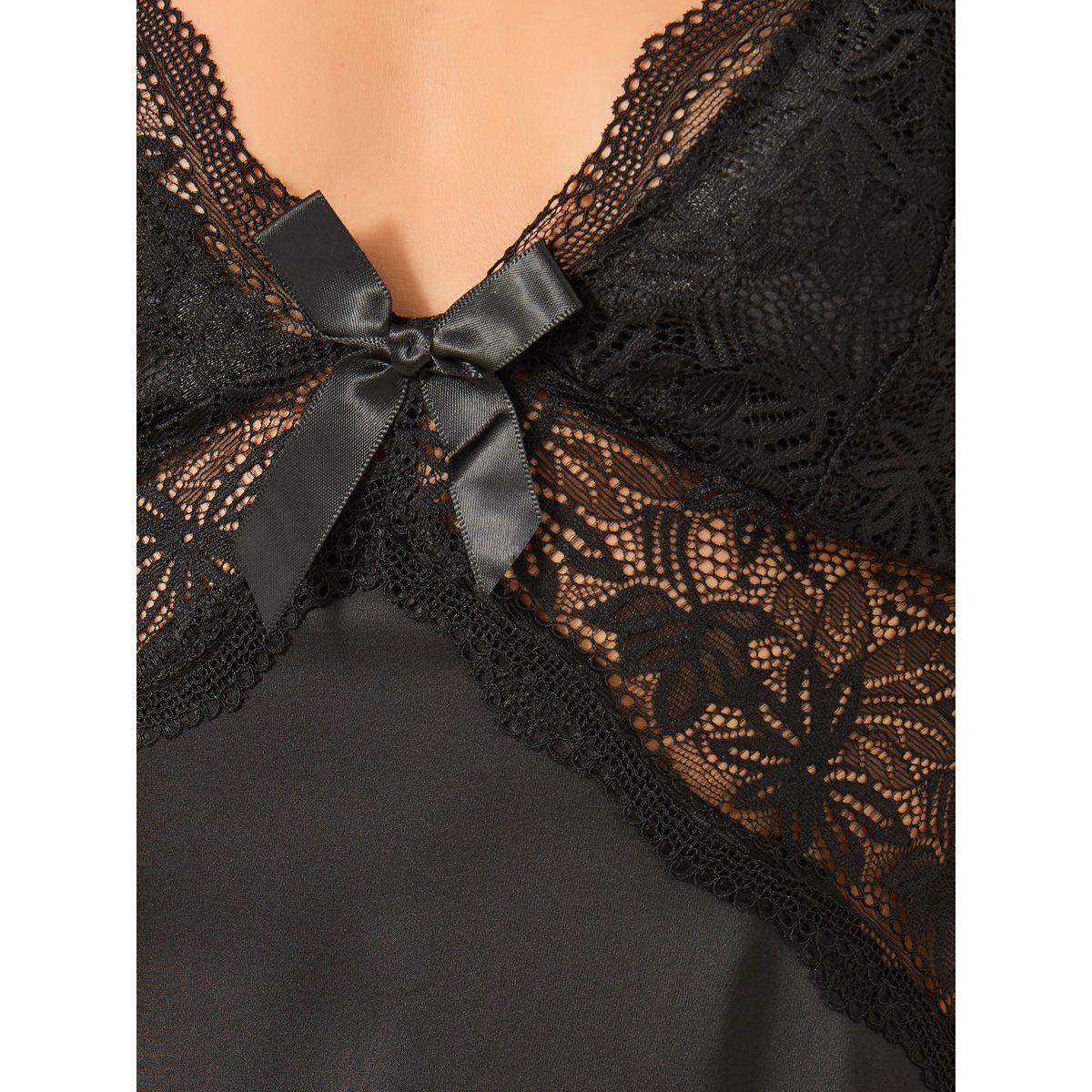 قميص نوم ساتان بتفاصيل دانتيل وسروال داخلي-women-clothing-lingerie-babydollsandbodysuits-image-2