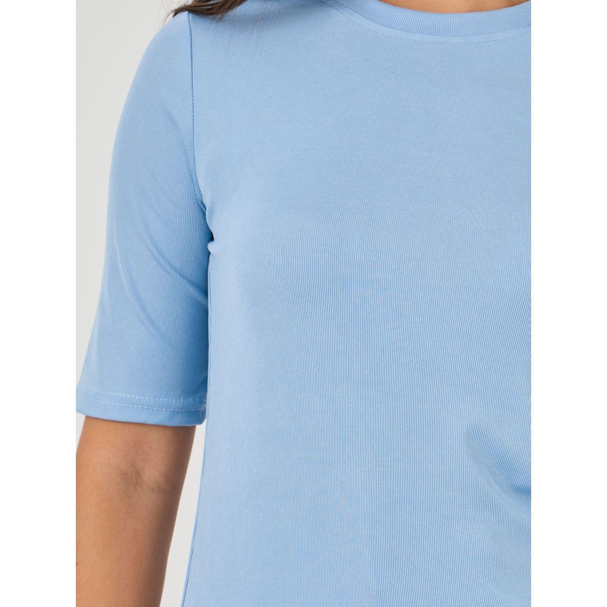 تيشيرت سادة بقصة عادية وياقة دائرية-women-clothing-tshirts-image-2