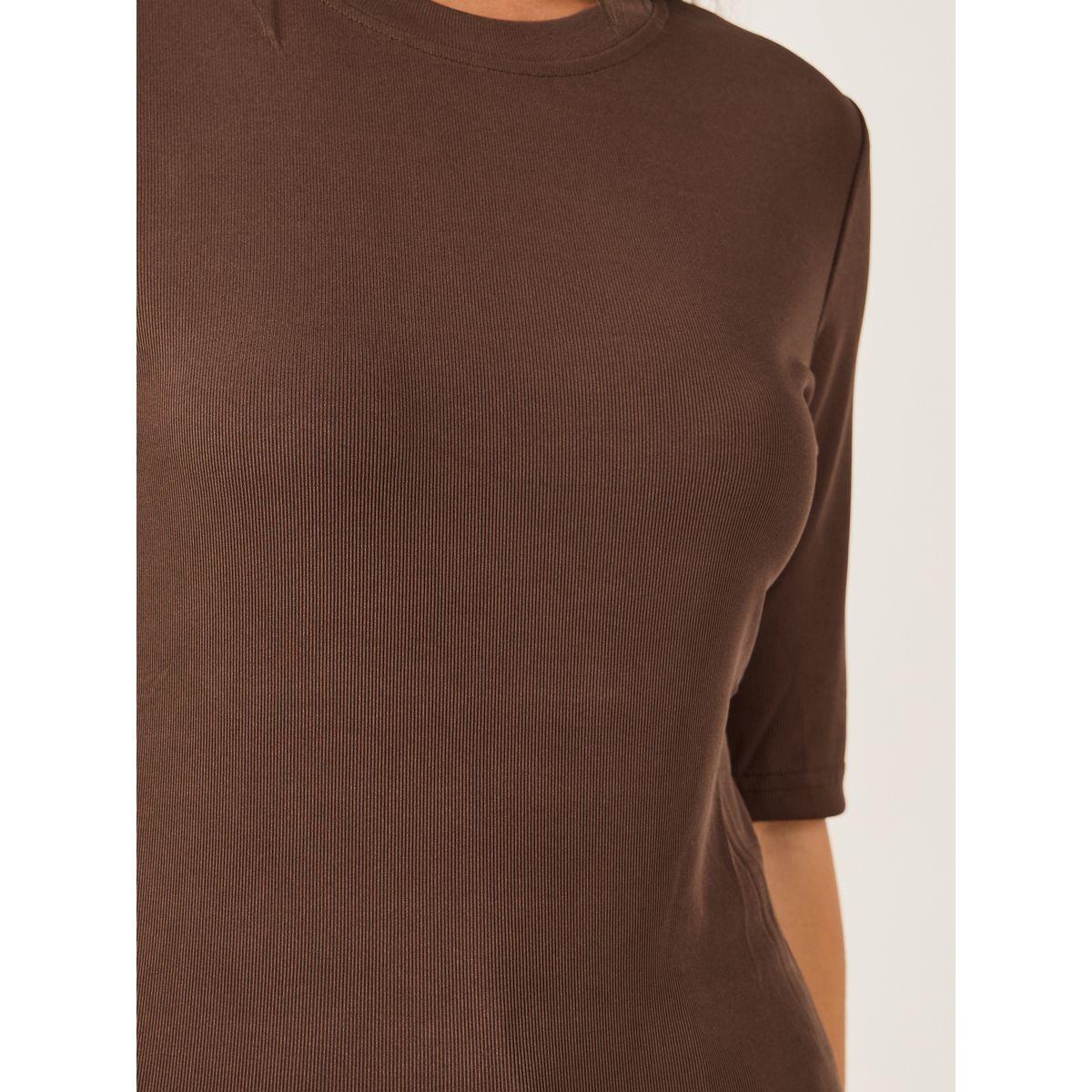 Styli Solid Fitted Round Neck T-Shirt-women-clothing-tshirts-image-3