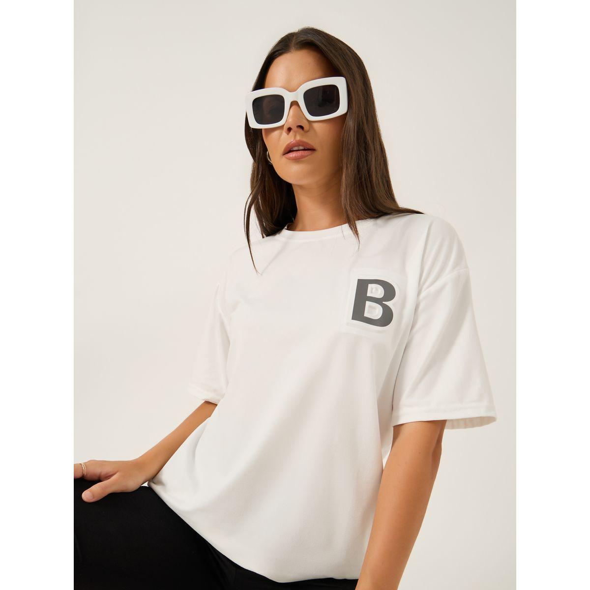 Styli Solid Loose Fit Round Neck T-Shirt-women-clothing-tshirts-image-1