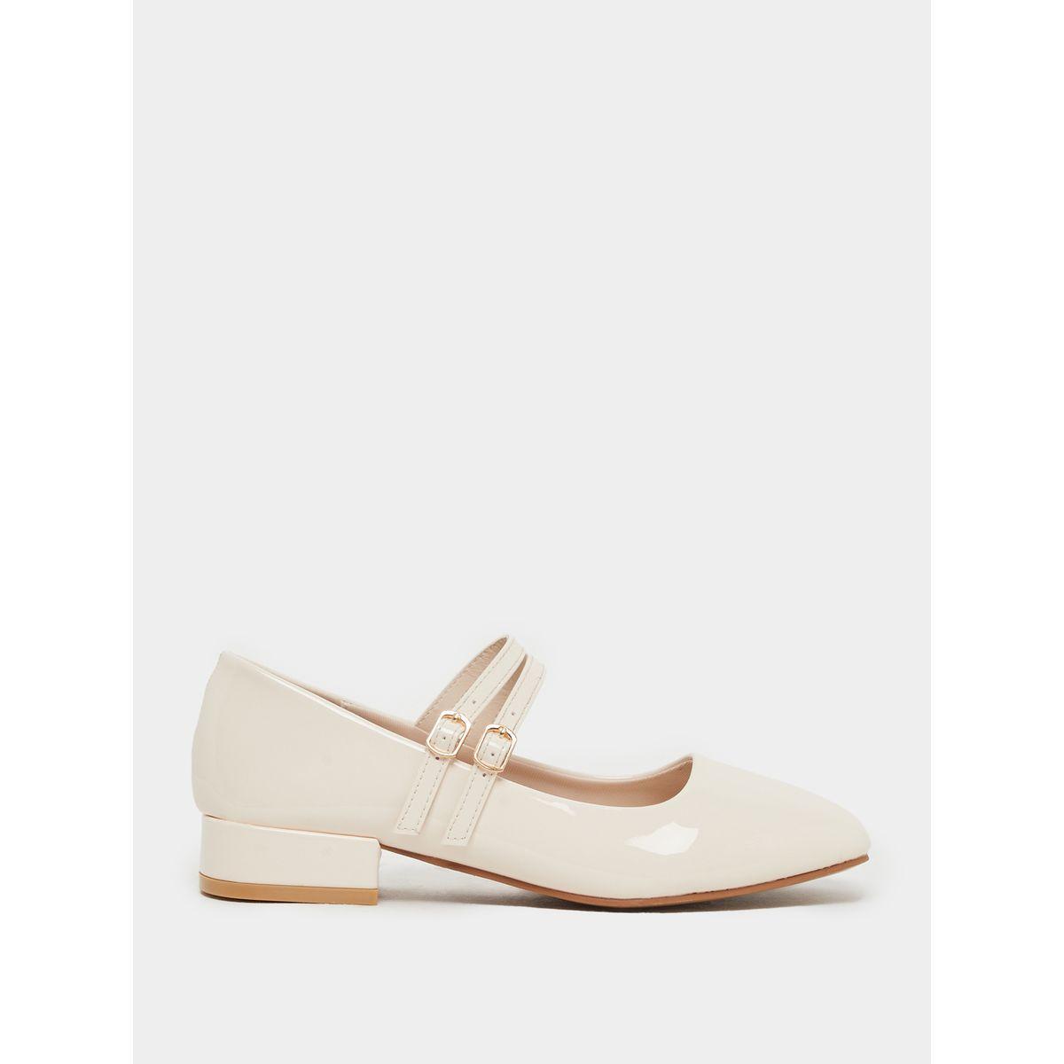 Styli Plain Square Toe Buckle Strap Shoes-women-shoes-ballerinas-image-2