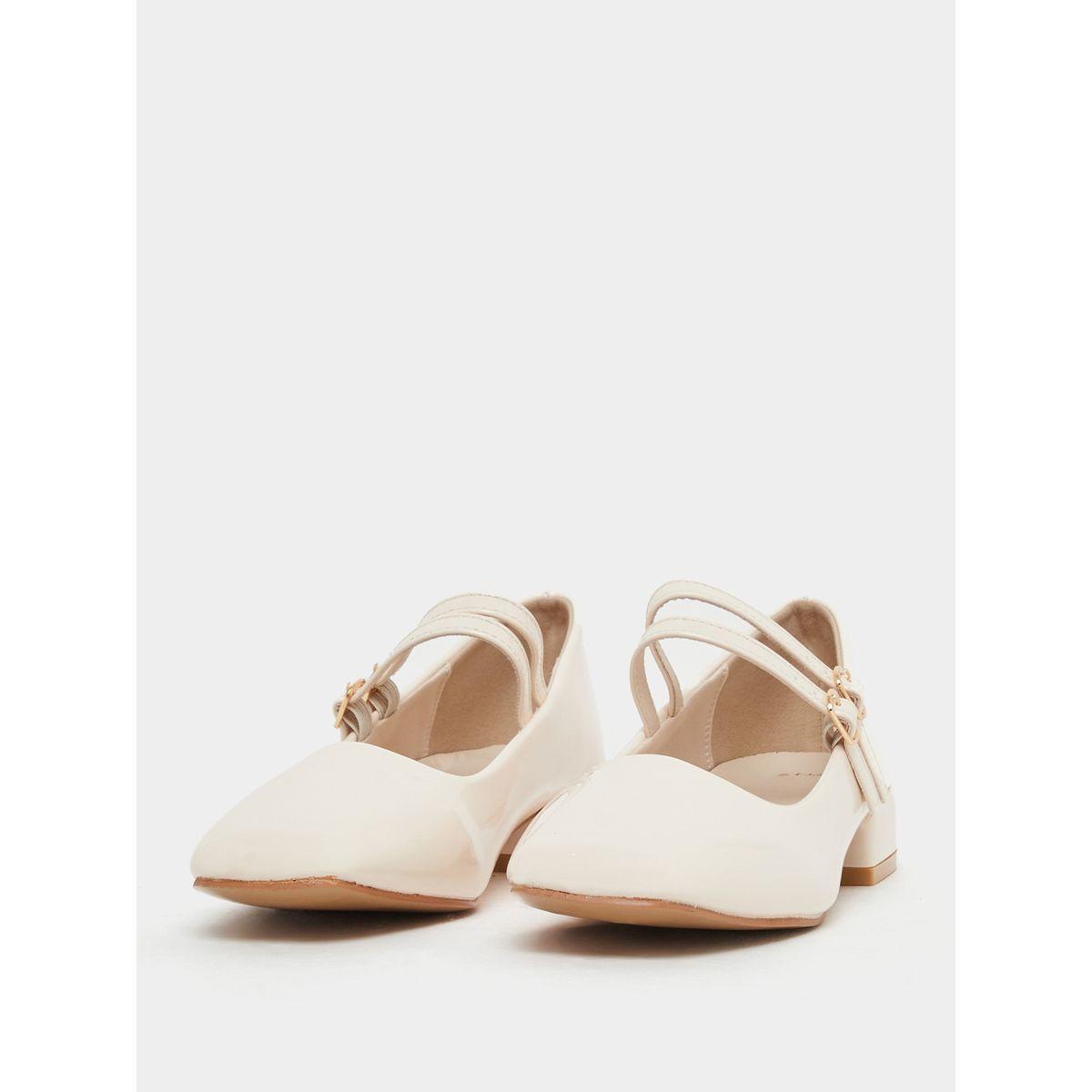 Styli Plain Square Toe Buckle Strap Shoes-women-shoes-ballerinas-image-3
