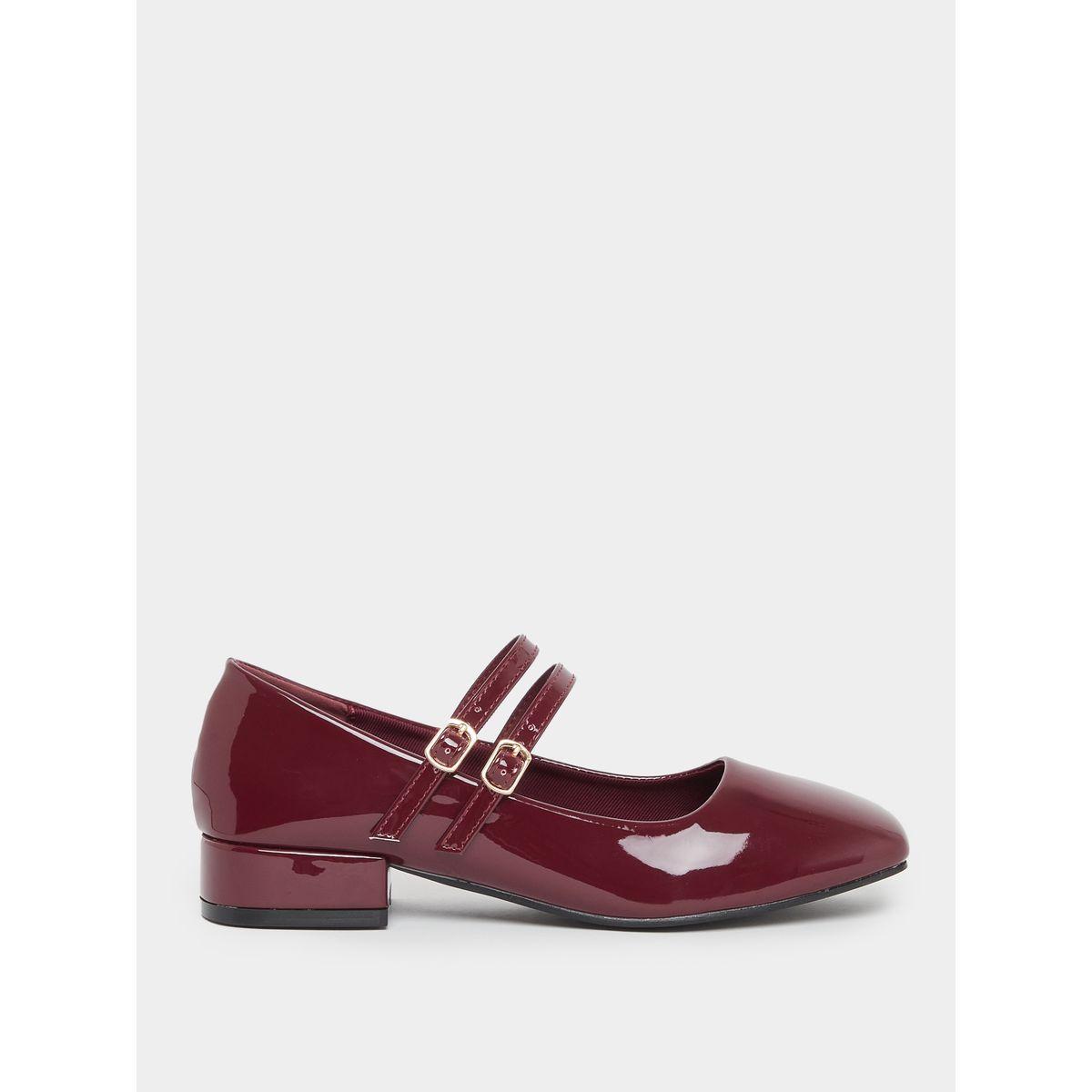 Styli Plain Square Toe Buckle Strap Shoes-women-shoes-heels-image-1