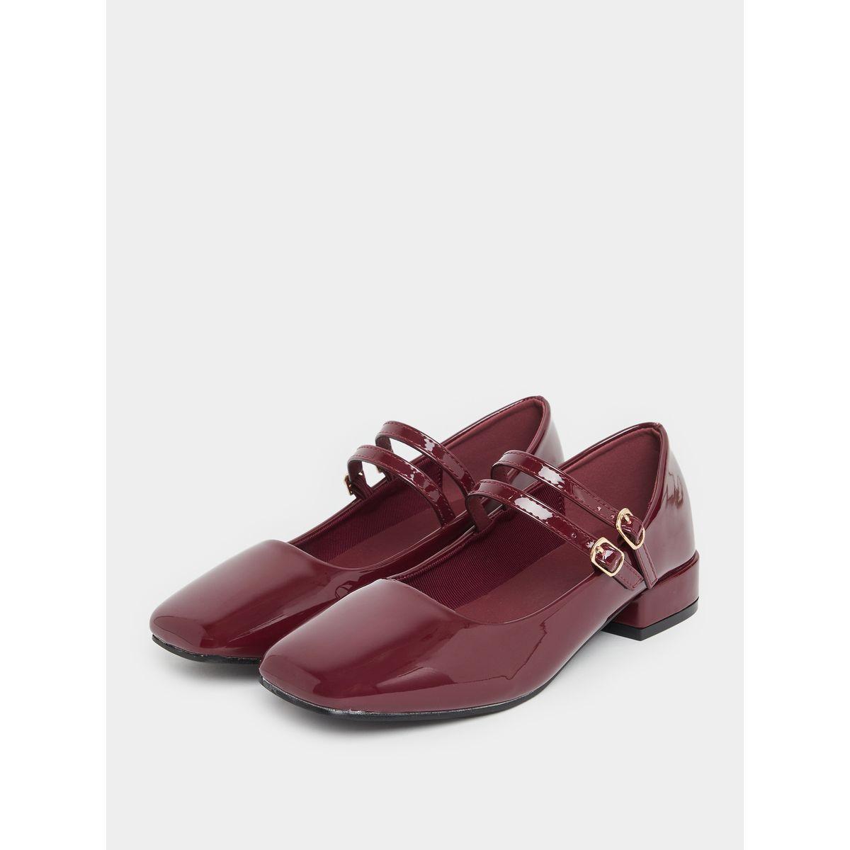 Styli Plain Square Toe Buckle Strap Shoes-women-shoes-heels-image-2