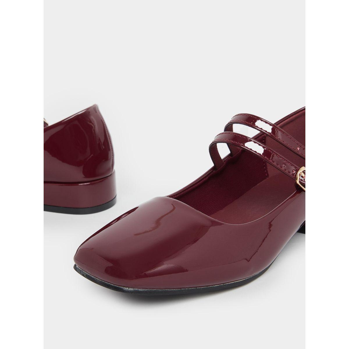 Styli Plain Square Toe Buckle Strap Shoes-women-shoes-heels-image-3
