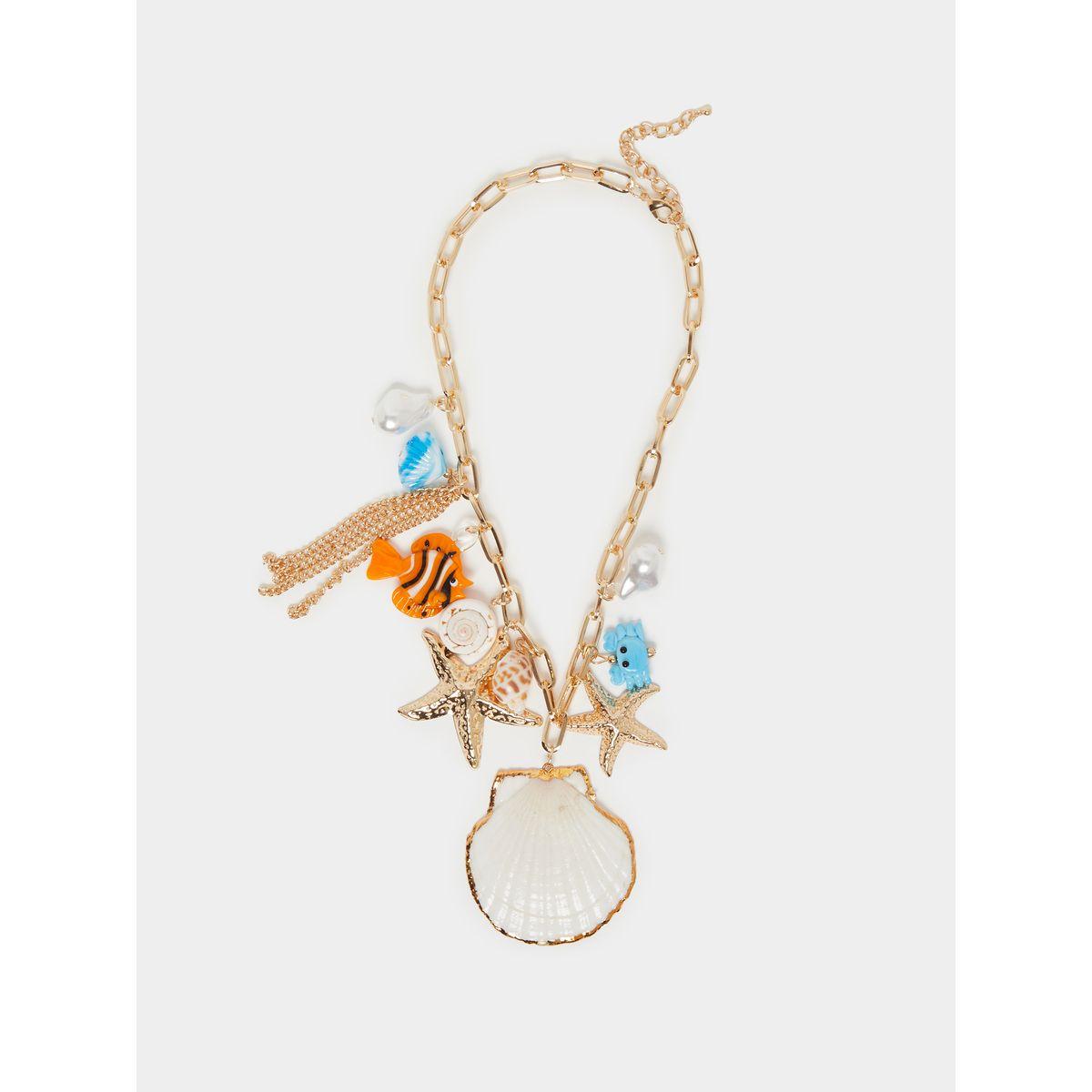 Styli Shell Drop Link Chain Necklace-women-watchesandjewellery-jewellery-necklacesandpendants-image-1