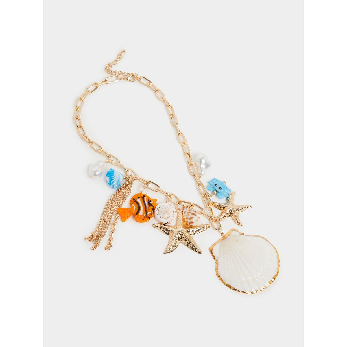 Styli Shell Drop Link Chain Necklace-women-watchesandjewellery-jewellery-necklacesandpendants-image-3