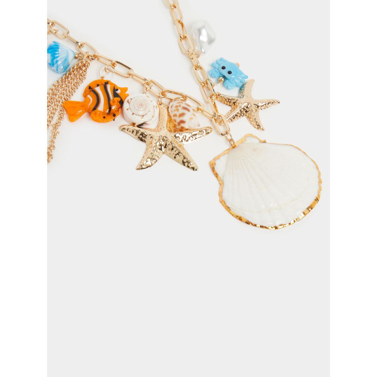 Styli Shell Drop Link Chain Necklace-women-watchesandjewellery-jewellery-necklacesandpendants-image-4