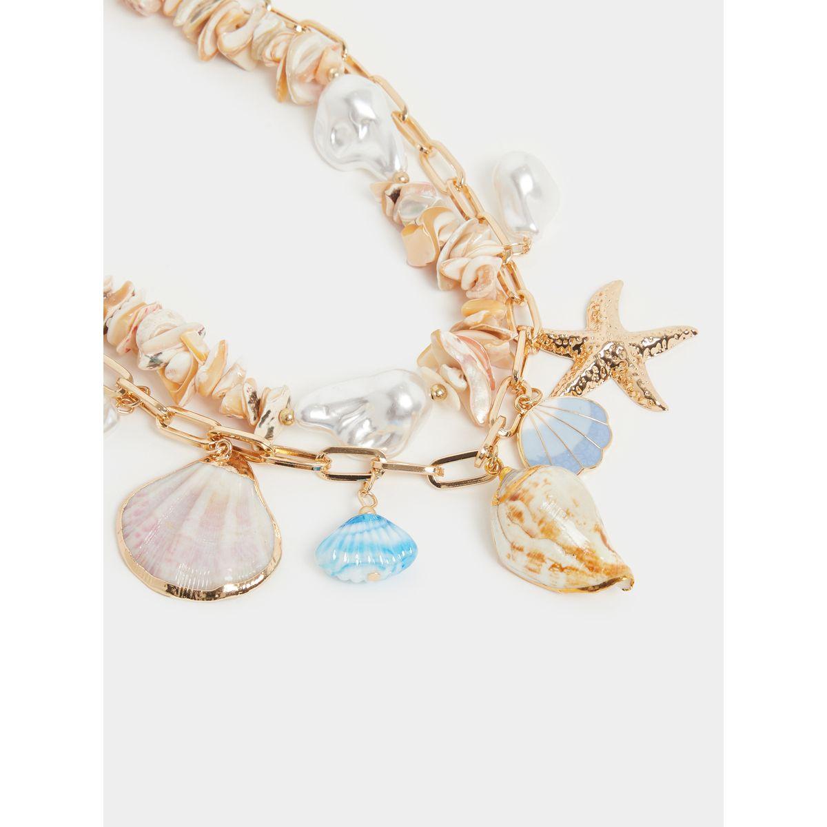 Styli Faux Shell Drop Link Chain Necklace-women-watchesandjewellery-jewellery-necklacesandpendants-image-3