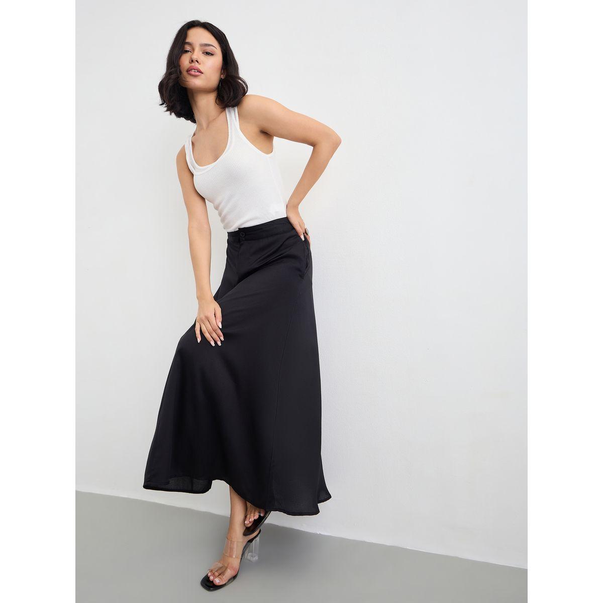 تنورة طويلة سادة بخصر متوسط-women-clothing-bottoms-skirts-image-5
