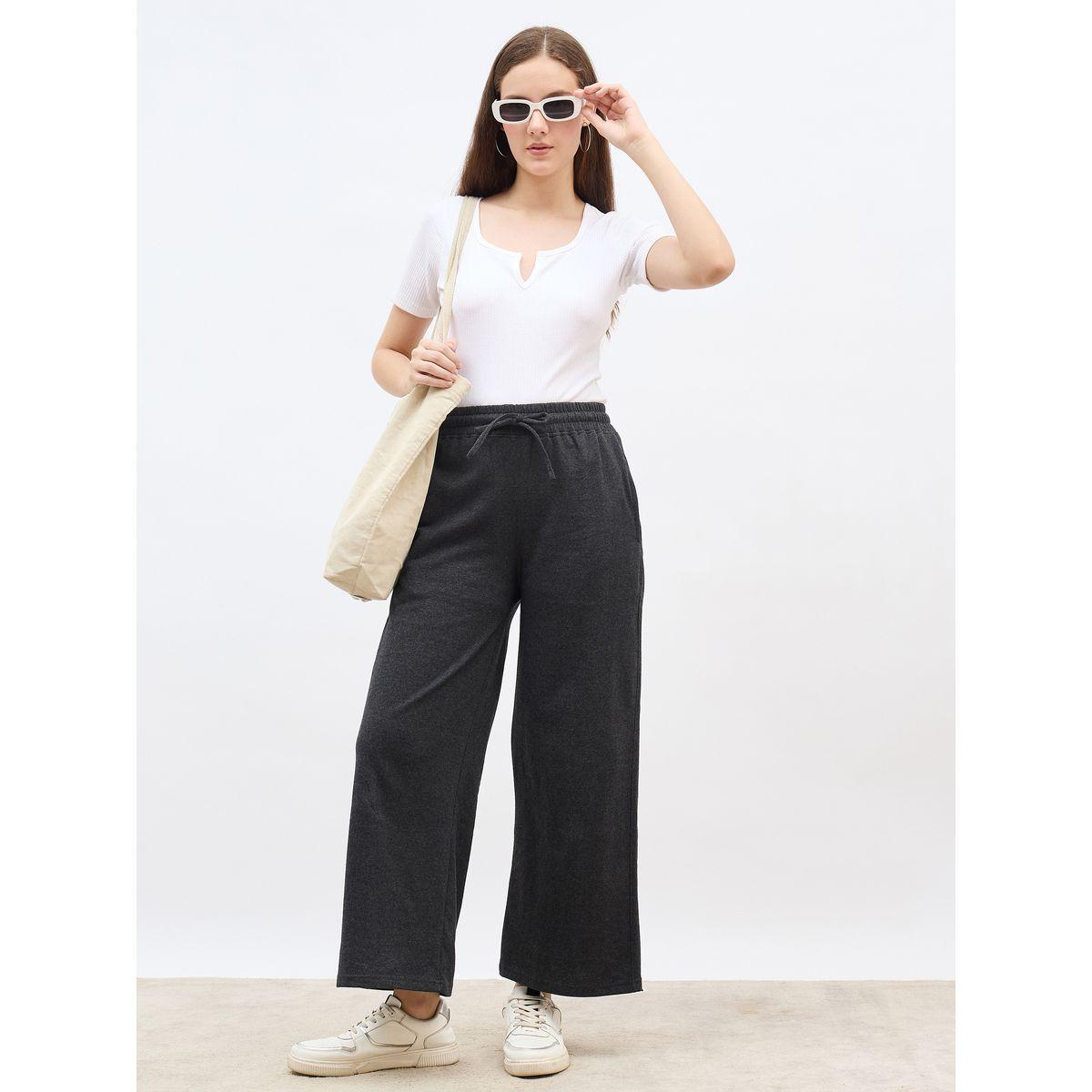 Styli Plain Wide Leg Joggers with Drawstring-women-clothing-bottoms-joggers-image-1