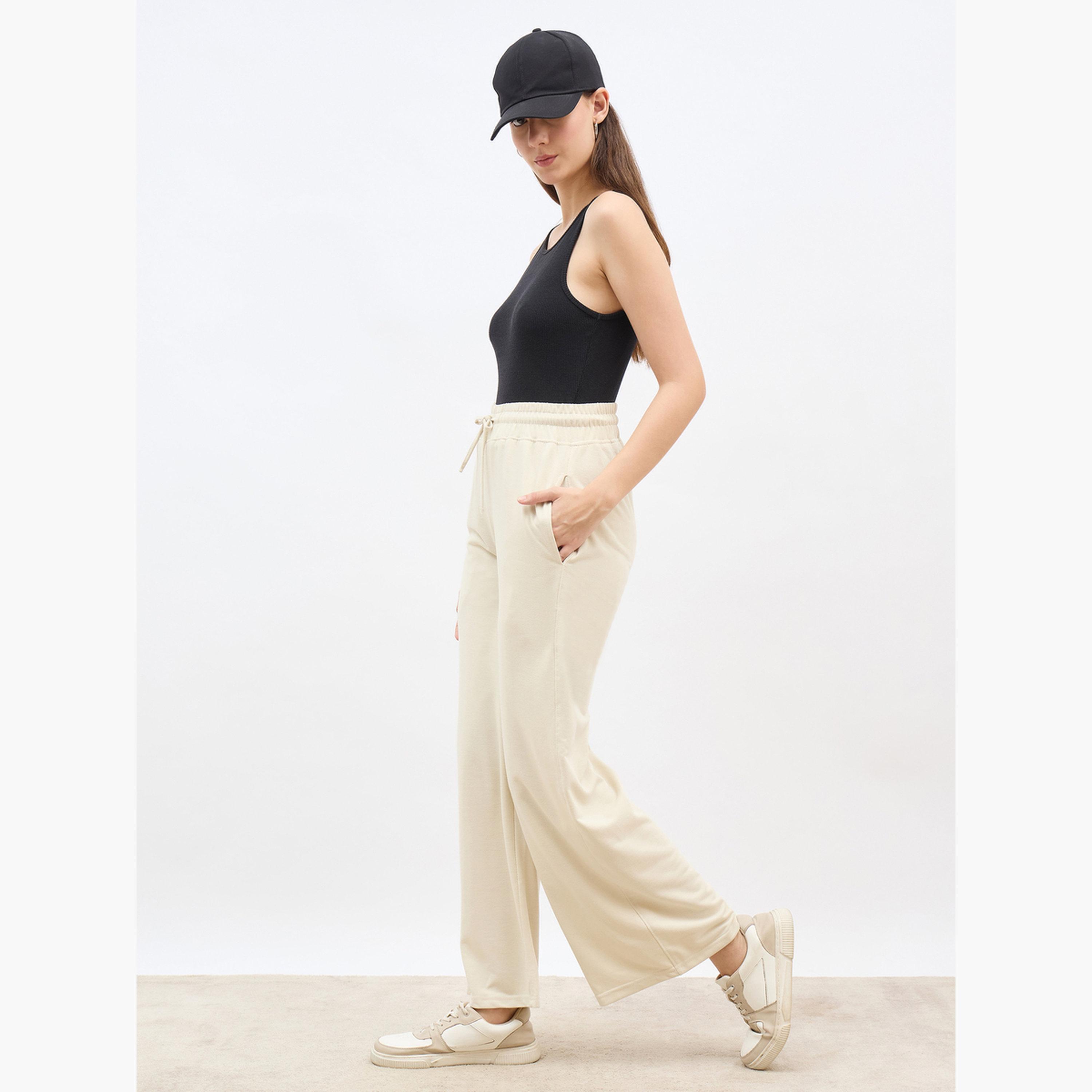 ستايلي - بنطال رياضي واسع الساق مع رباط-women-clothing-bottoms-joggers-image-2