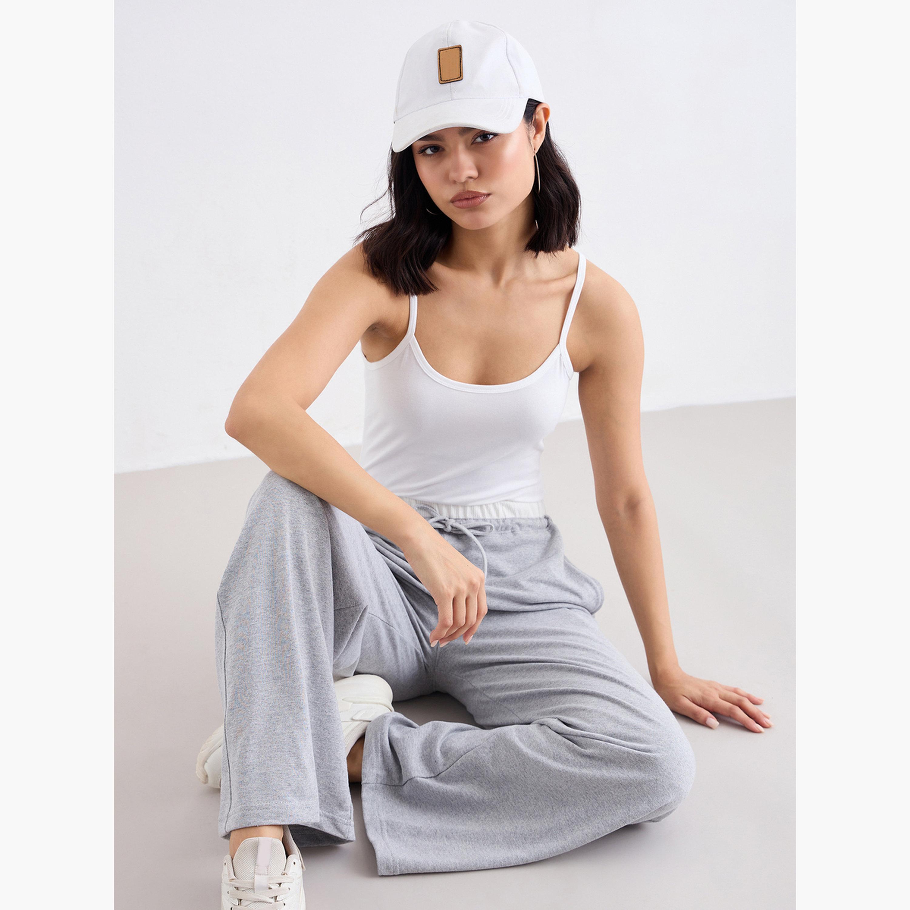 Styli Grey Wide Leg Joggers with Drawstring-women-clothing-bottoms-joggers-image-3