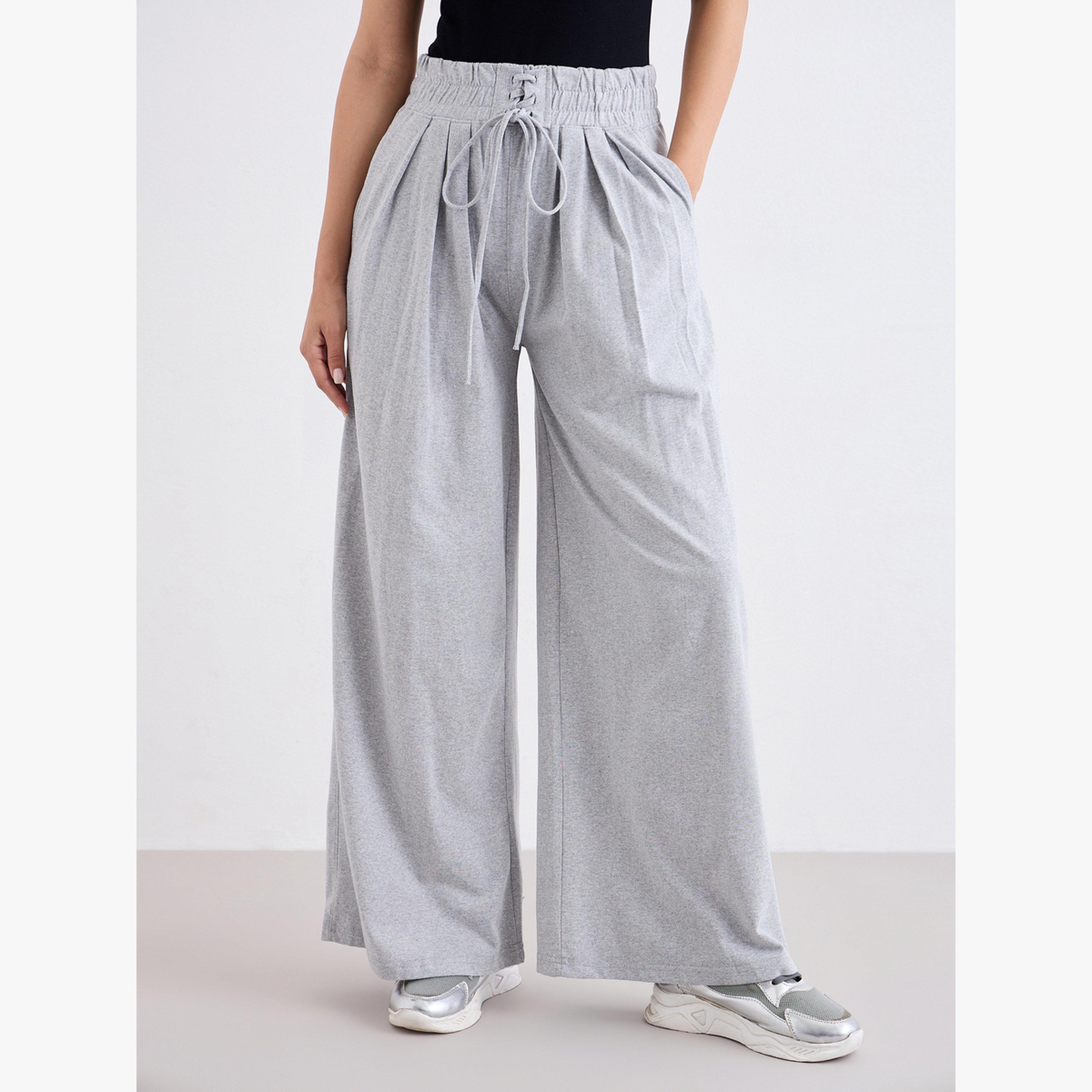 Styli Women Grey Wide Leg Joggers-women-clothing-bottoms-joggers-image-1