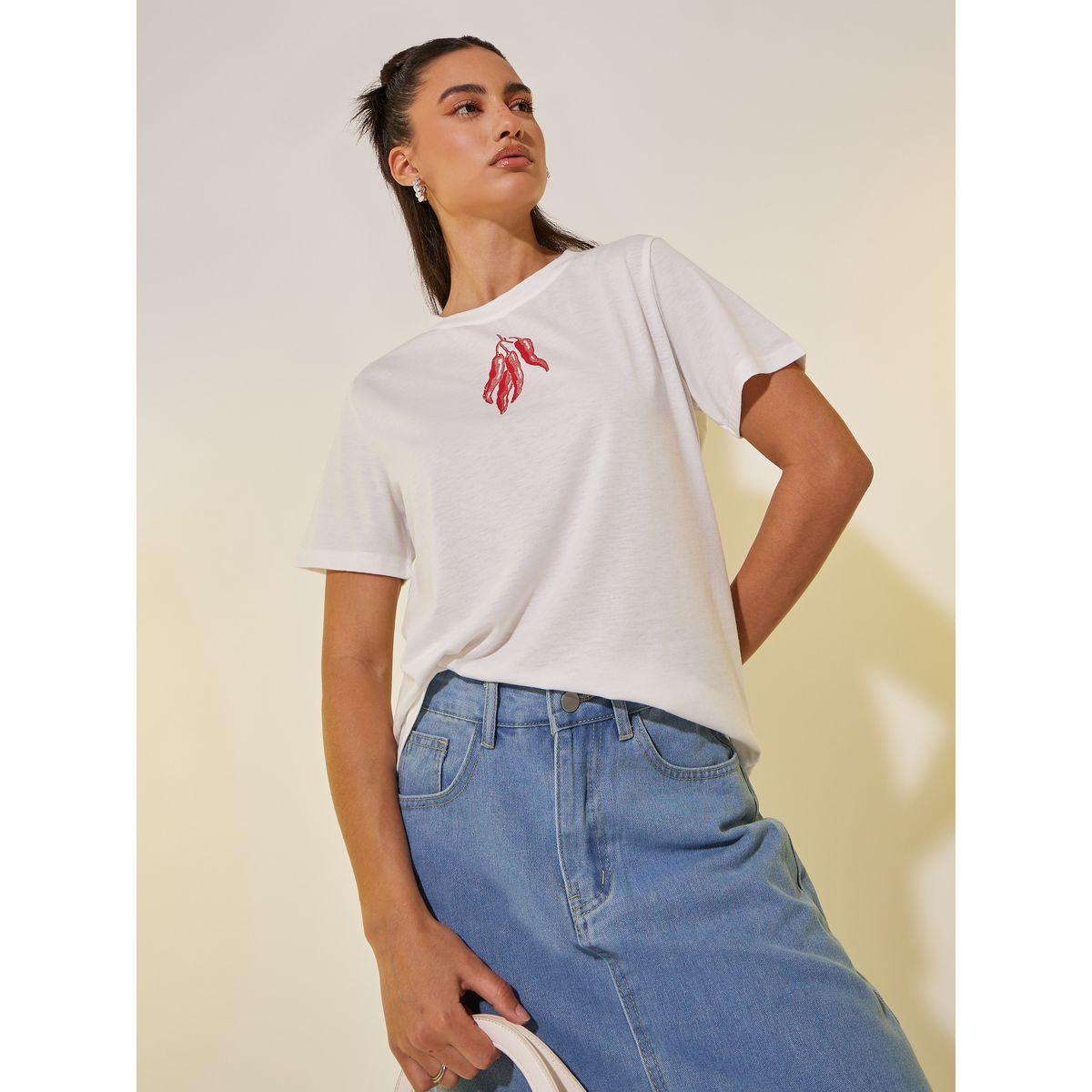 Styli Graphic Print Round Neck T-Shirt-women-clothing-tshirts-image-1