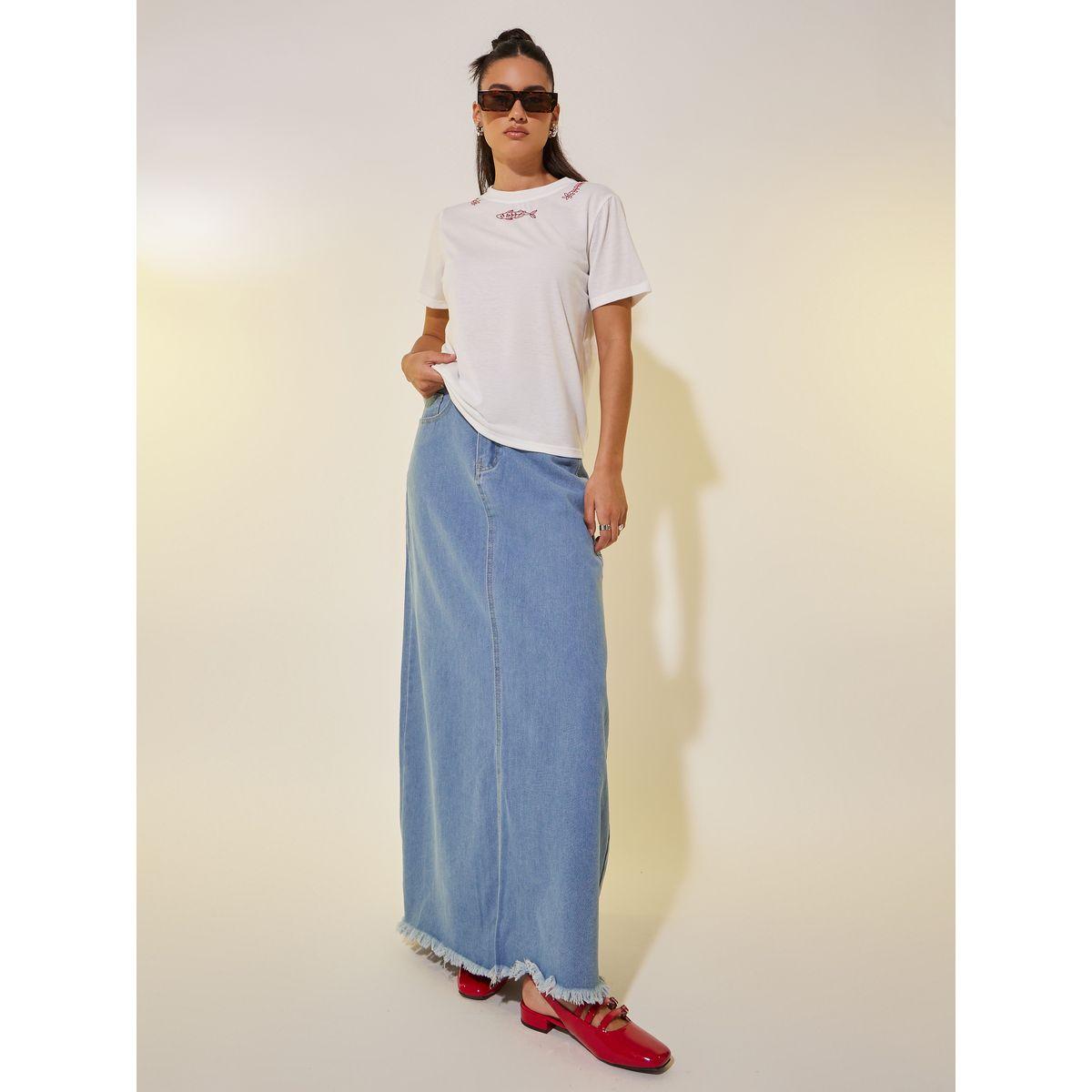 تيشيرت بتفاصيل مُطرزة مع ياقة دائرية-women-clothing-tshirts-image-2