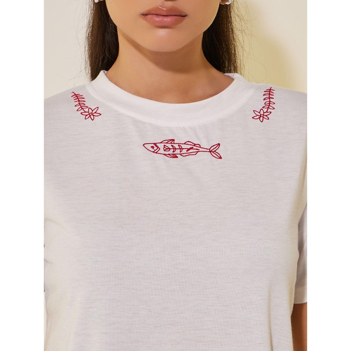 Styli Embroidered Round Neck T-Shirt-women-clothing-tshirts-image-3