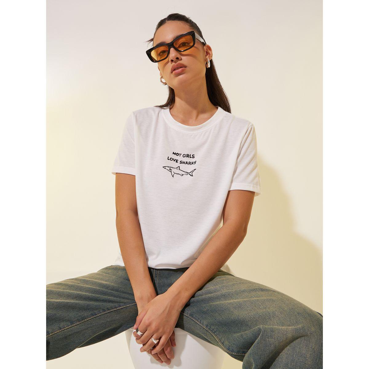 Styli Slogan Print Round Neck T-Shirt-women-clothing-tshirts-image-1