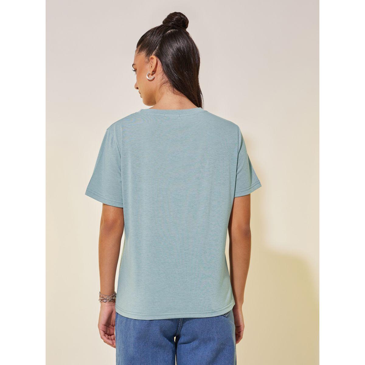 تيشيرت بطبعة كتابة وياقة دائرية-women-clothing-tshirts-image-5