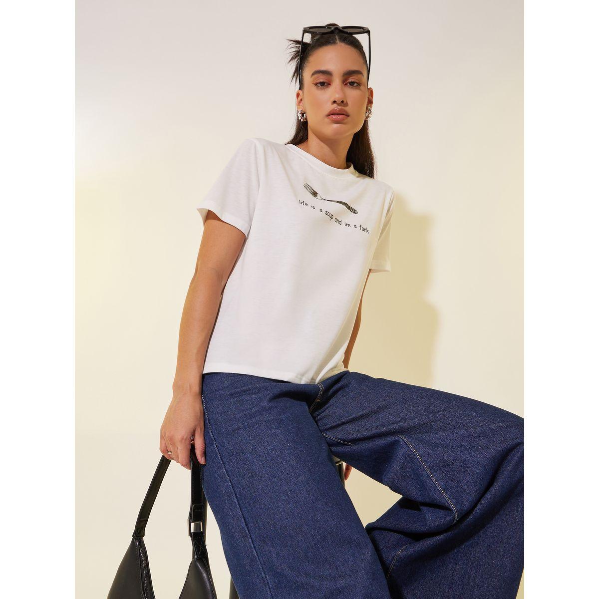 Styli Slogan Print Round Neck T-Shirt-women-clothing-tshirts-image-1