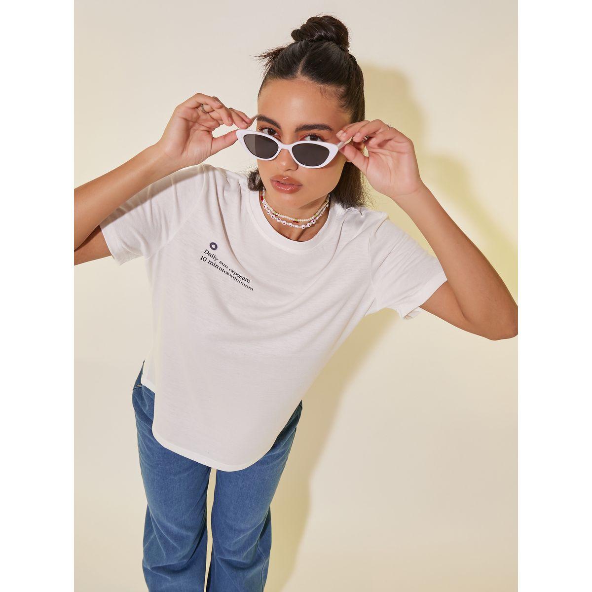 Styli Slogan Print Round Neck T-Shirt-women-clothing-tshirts-image-1