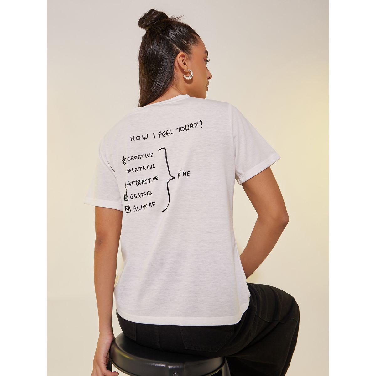 Styli Slogan Print Round Neck T-Shirt-women-clothing-tshirts-image-1