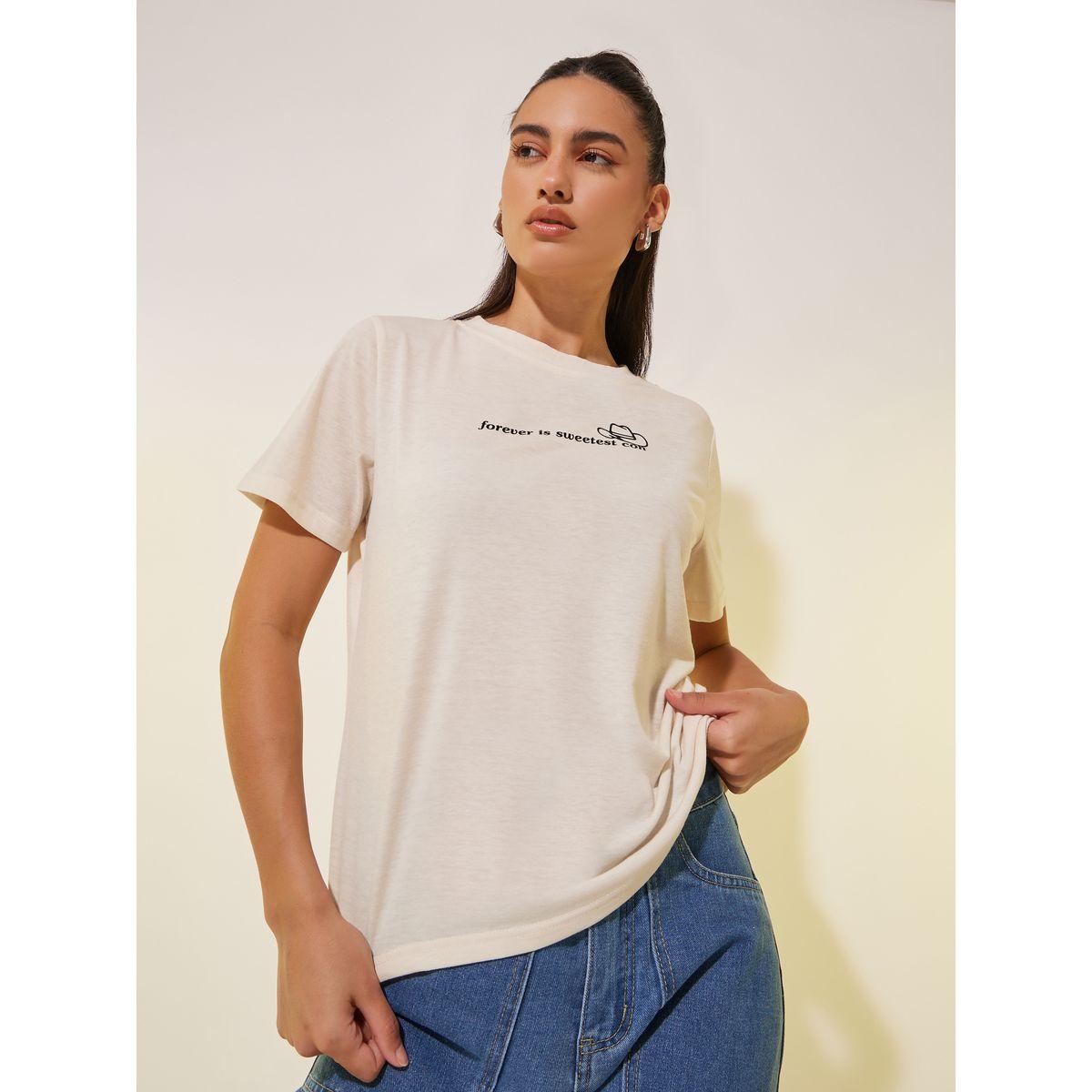 Styli Slogan Print Round Neck T-Shirt-women-clothing-tshirts-image-1
