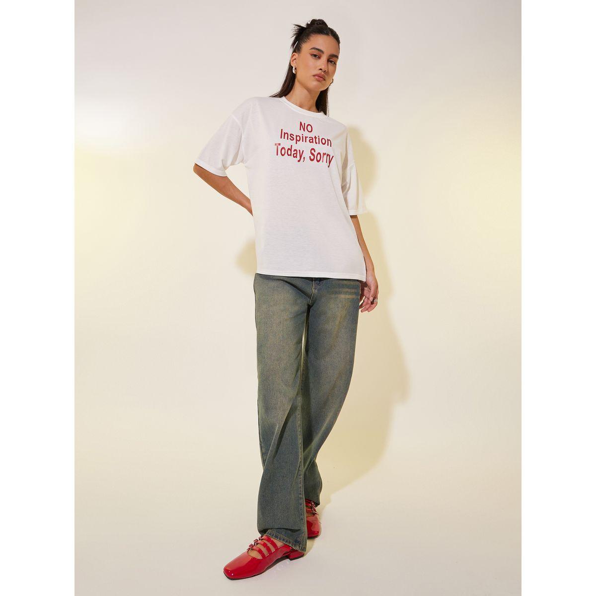 Styli Slogan Print Round Neck T-Shirt-women-clothing-tshirts-image-2