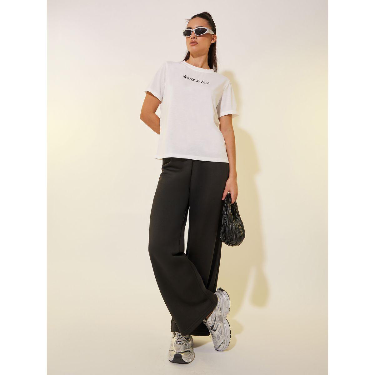 Styli Slogan Print Round Neck T-Shirt-women-clothing-tshirts-image-2