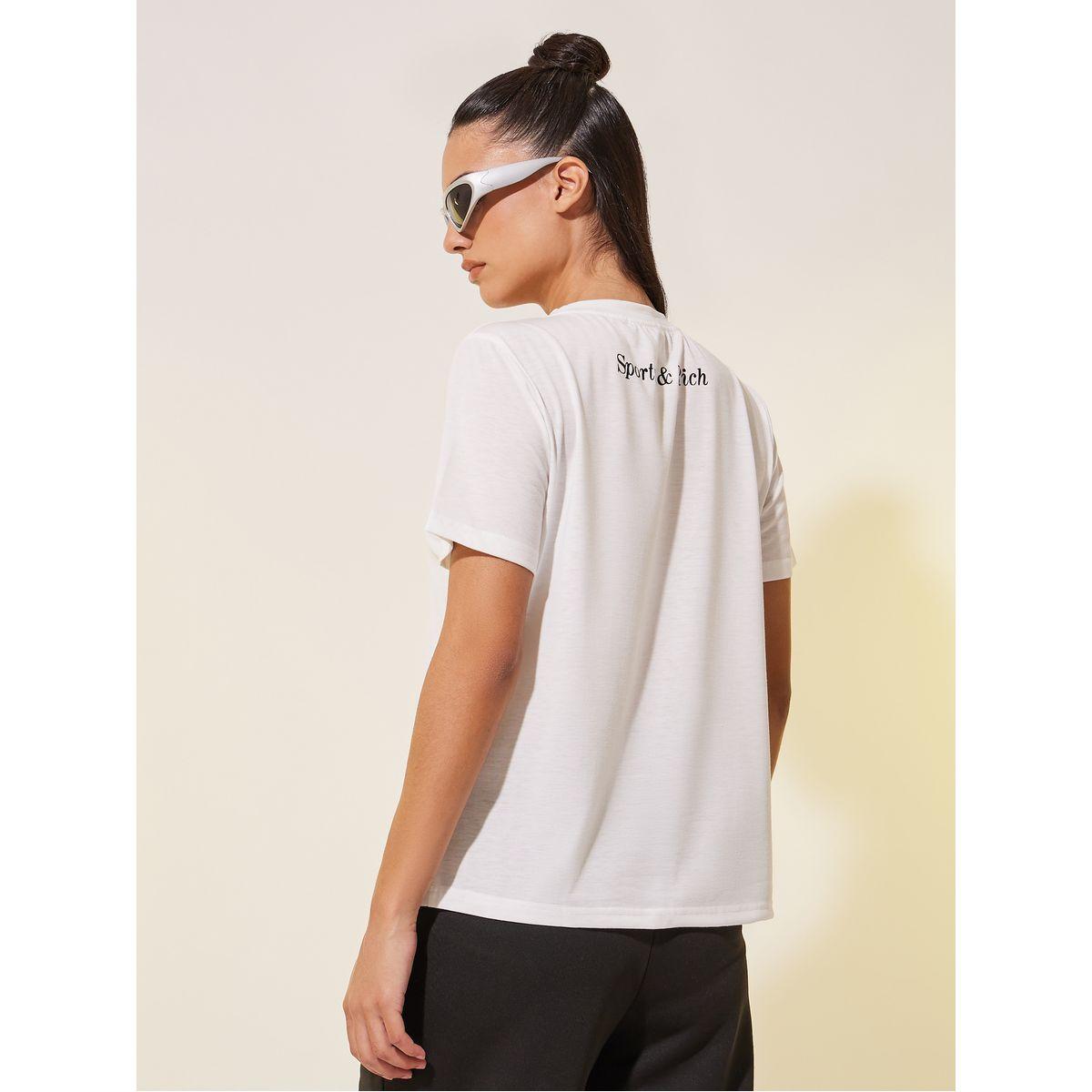 تيشيرت بطبعة كتابة وياقة دائرية-women-clothing-tshirts-image-5
