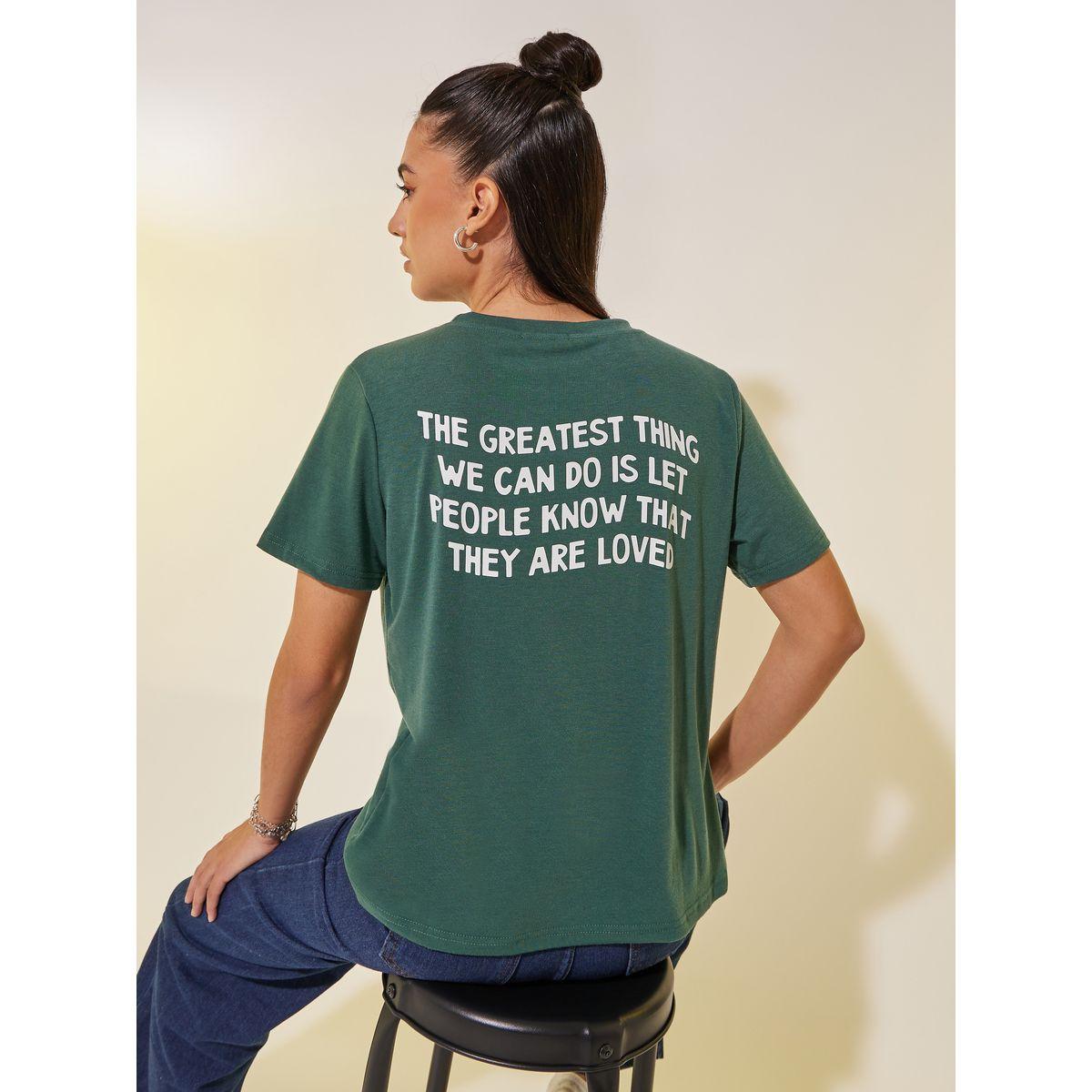 تيشيرت بطبعة كتابة وياقة دائرية-women-clothing-tshirts-image-1