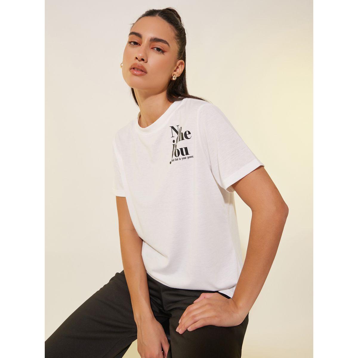 Styli Slogan Print Round Neck T-Shirt-women-clothing-tshirts-image-1
