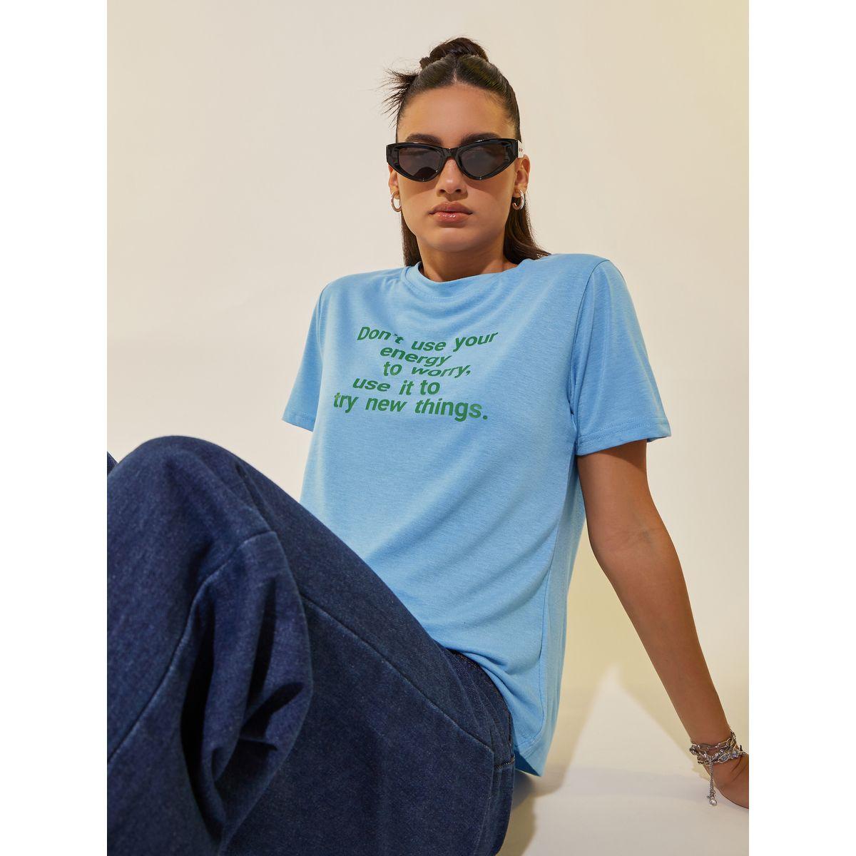 Styli Slogan Print Round Neck T-Shirt-women-clothing-tshirts-image-1