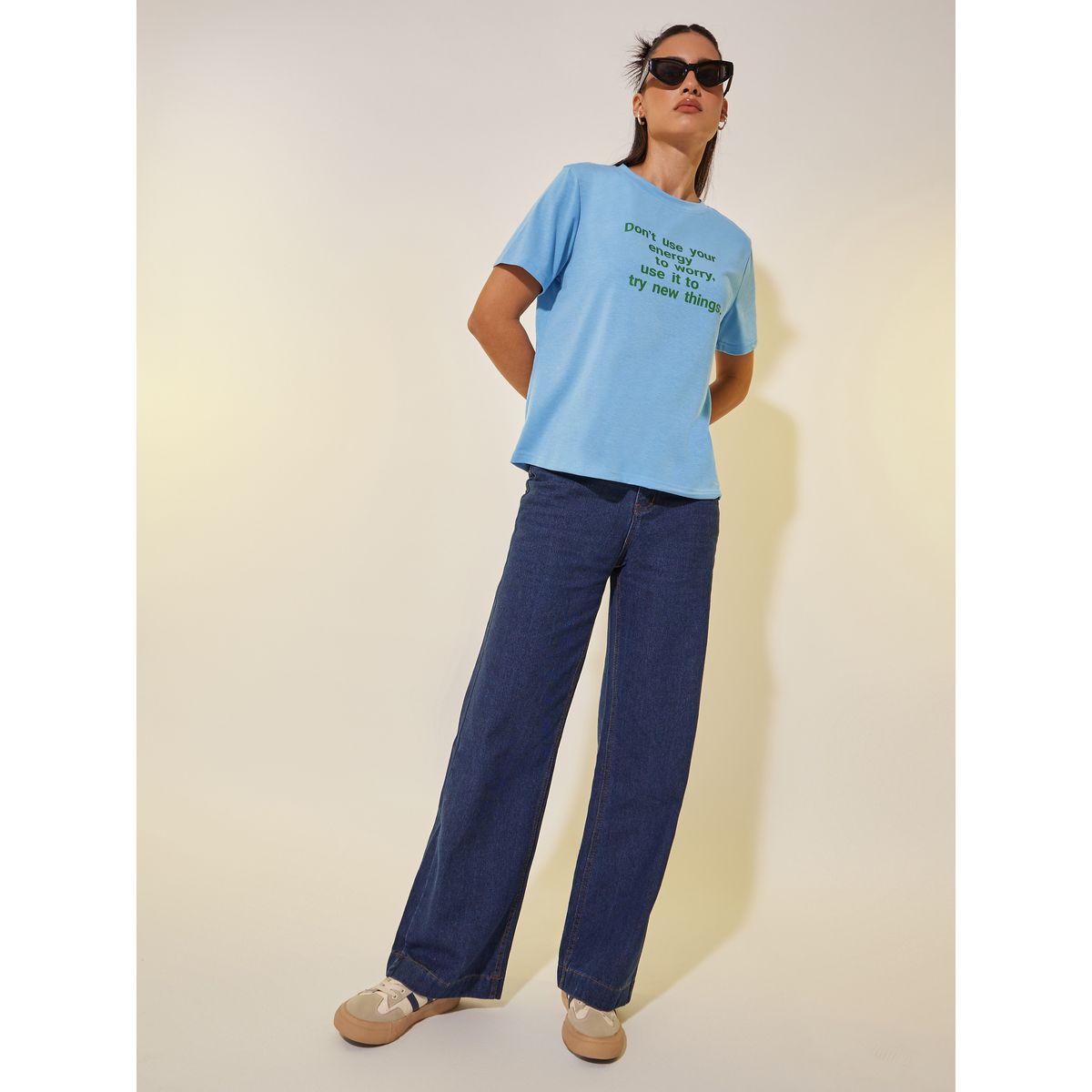 Styli Slogan Print Round Neck T-Shirt-women-clothing-tshirts-image-2
