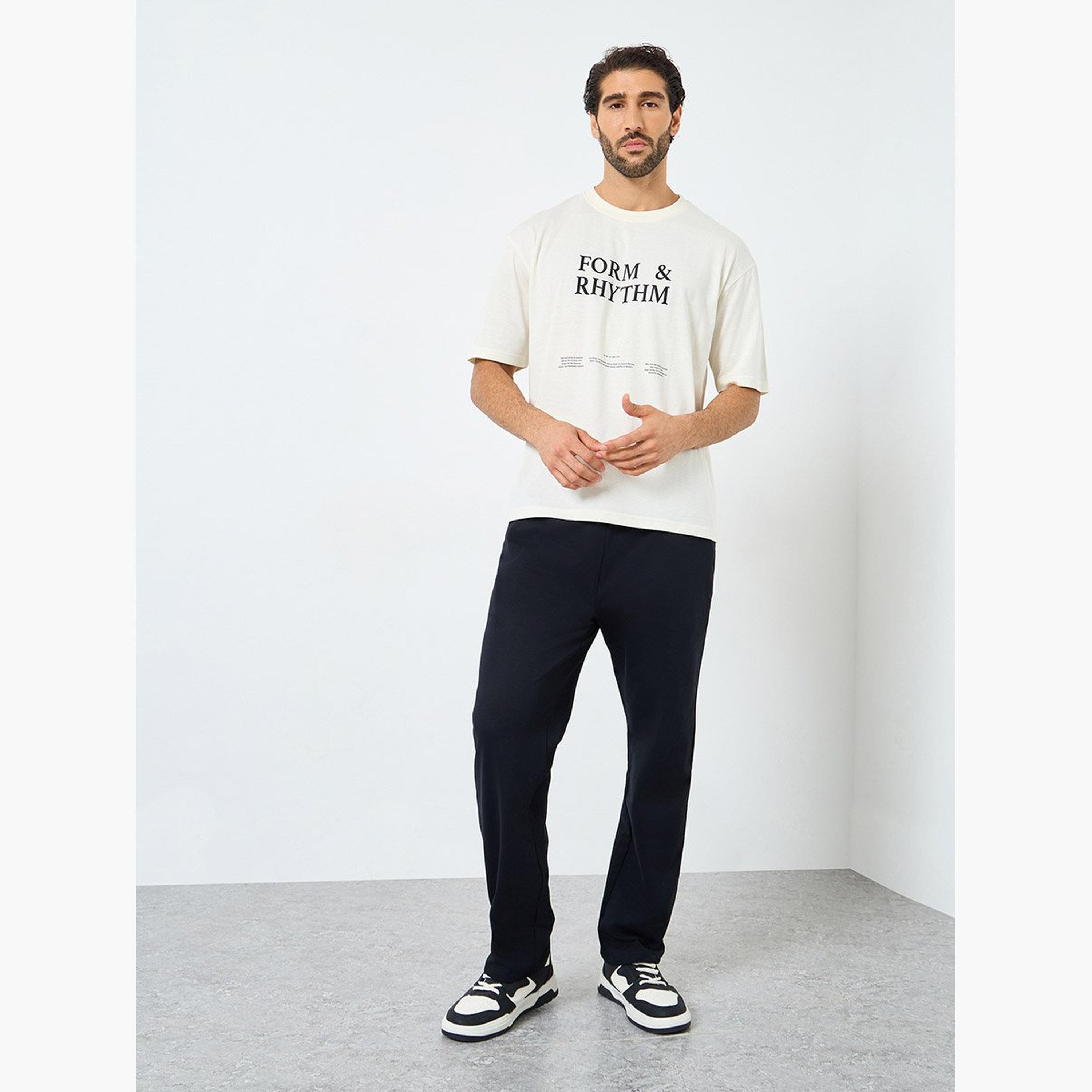 Styli Pack of 2 - Solid Straight Open Hem Terry Joggers-men-clothing-sportswearandactivewear-bottoms-joggers-image-3