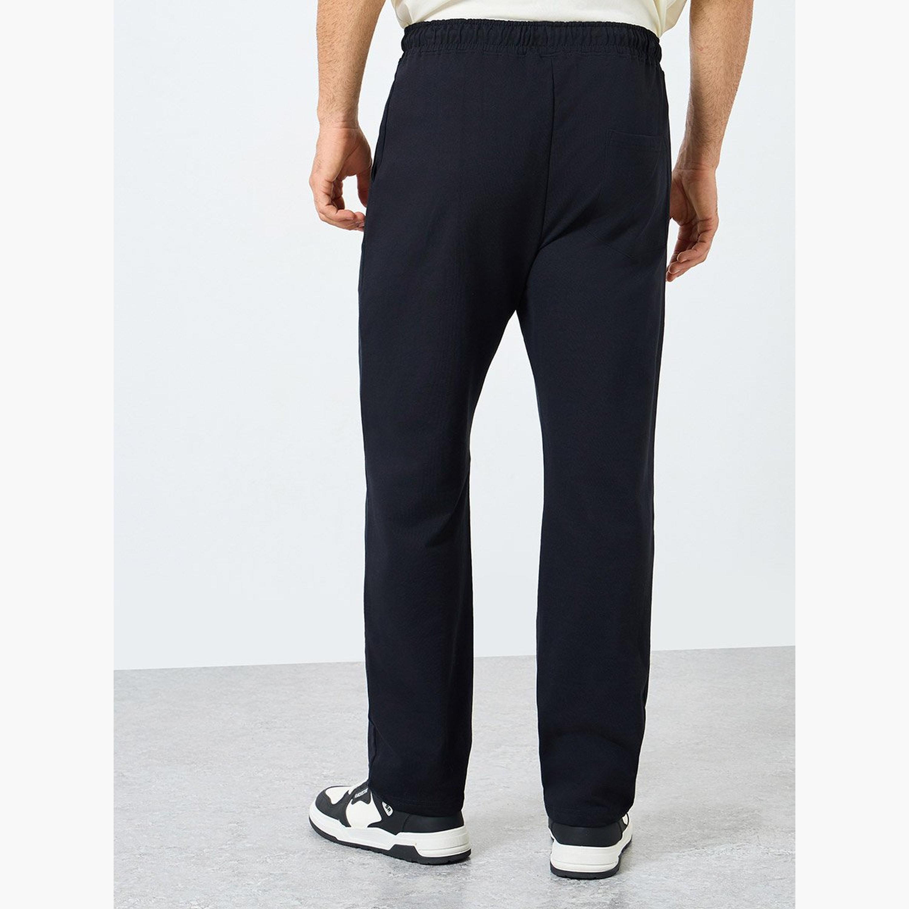 Styli Pack of 2 - Solid Straight Open Hem Terry Joggers-men-clothing-sportswearandactivewear-bottoms-joggers-image-5