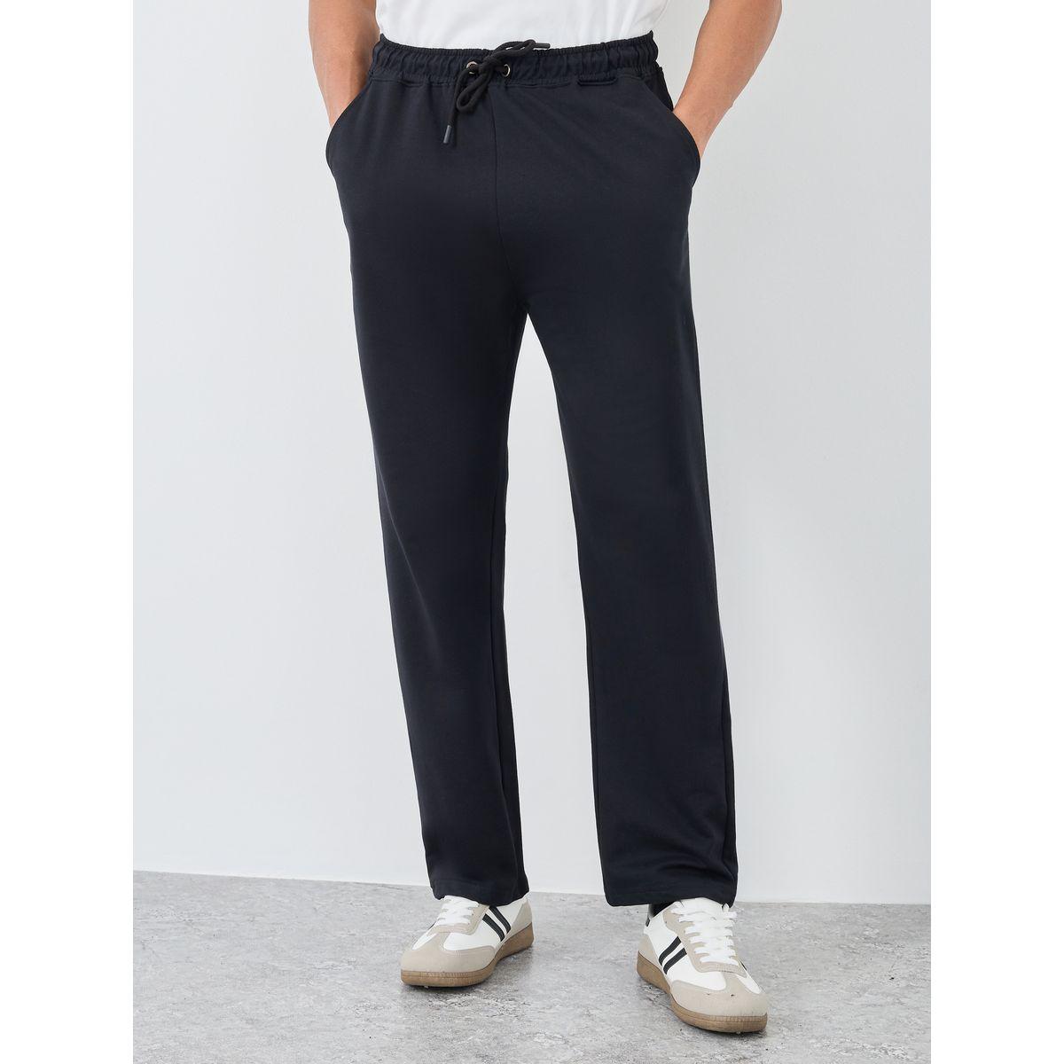 Styli Pack of 2 - Solid Straight Open Hem Terry Joggers-men-clothing-bottoms-joggers-image-2