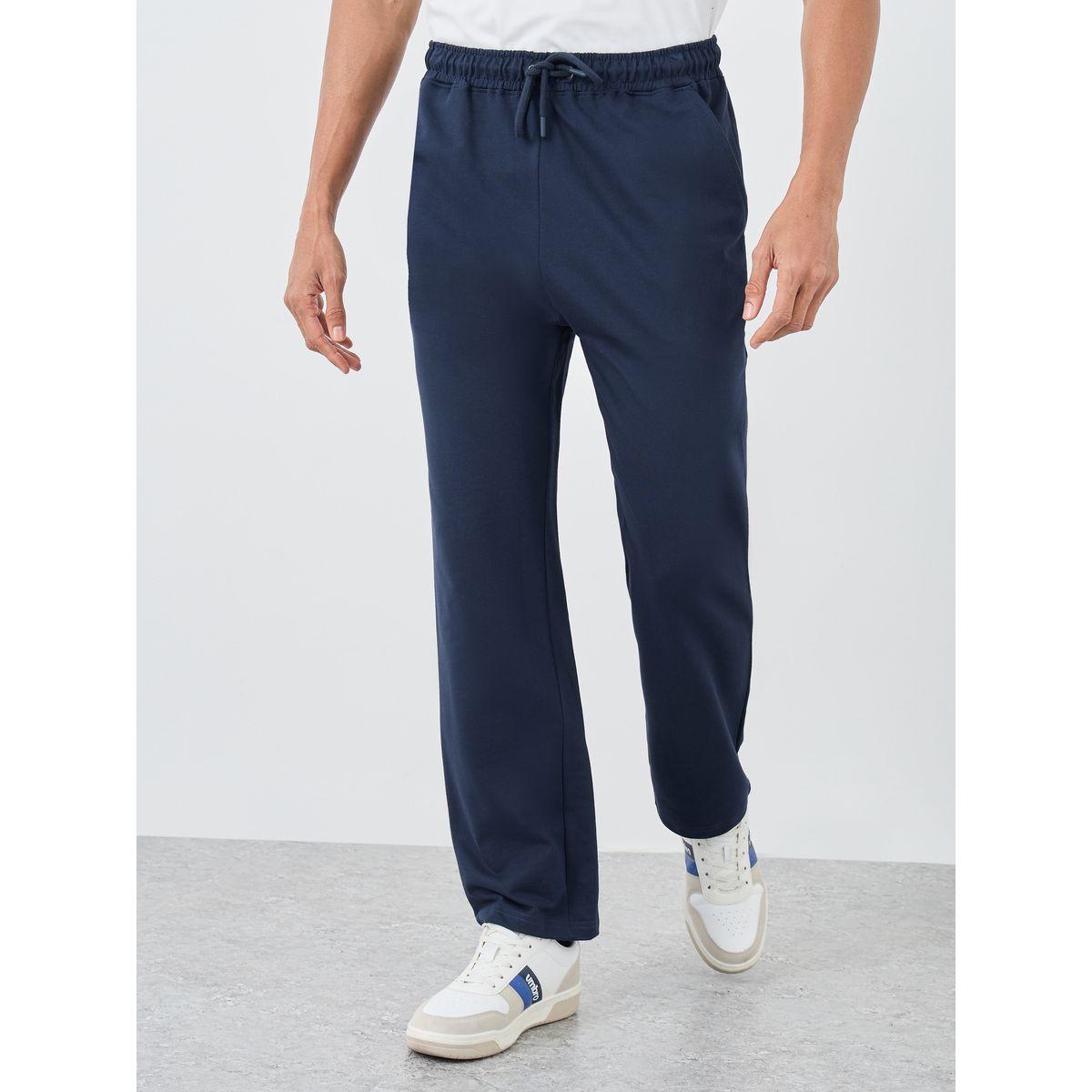 Styli Pack of 2 - Solid Straight Open Hem Terry Joggers-men-clothing-bottoms-joggers-image-6