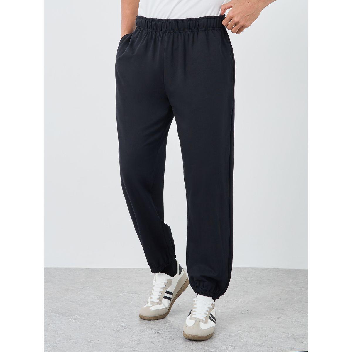 Styli Pack of 2 - Solid Terry Relaxed Fit Elasticated Cuff Joggers-men-clothing-bottoms-joggers-image-2