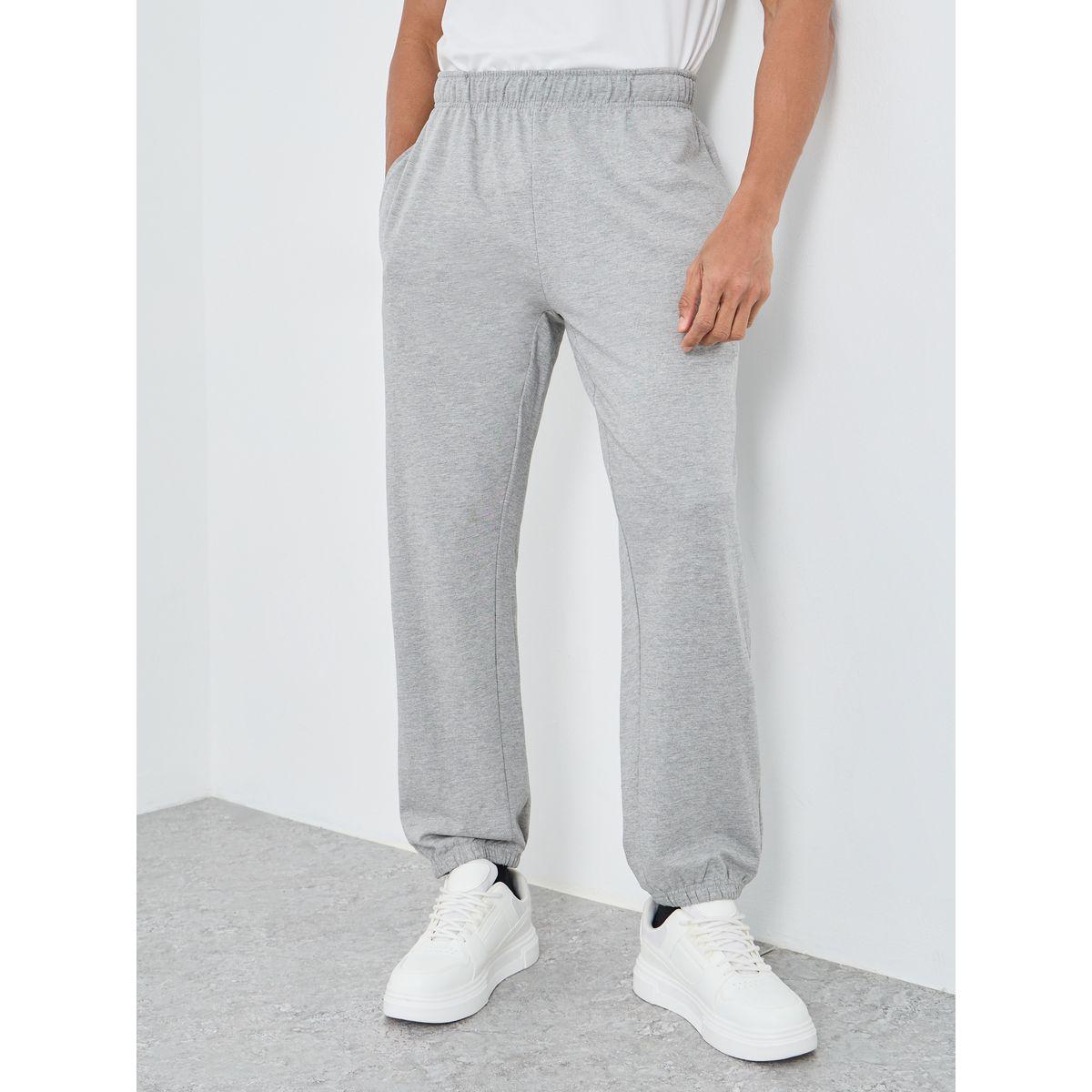 Styli Pack of 2 - Solid Terry Relaxed Fit Elasticated Cuff Joggers-men-clothing-bottoms-joggers-image-2
