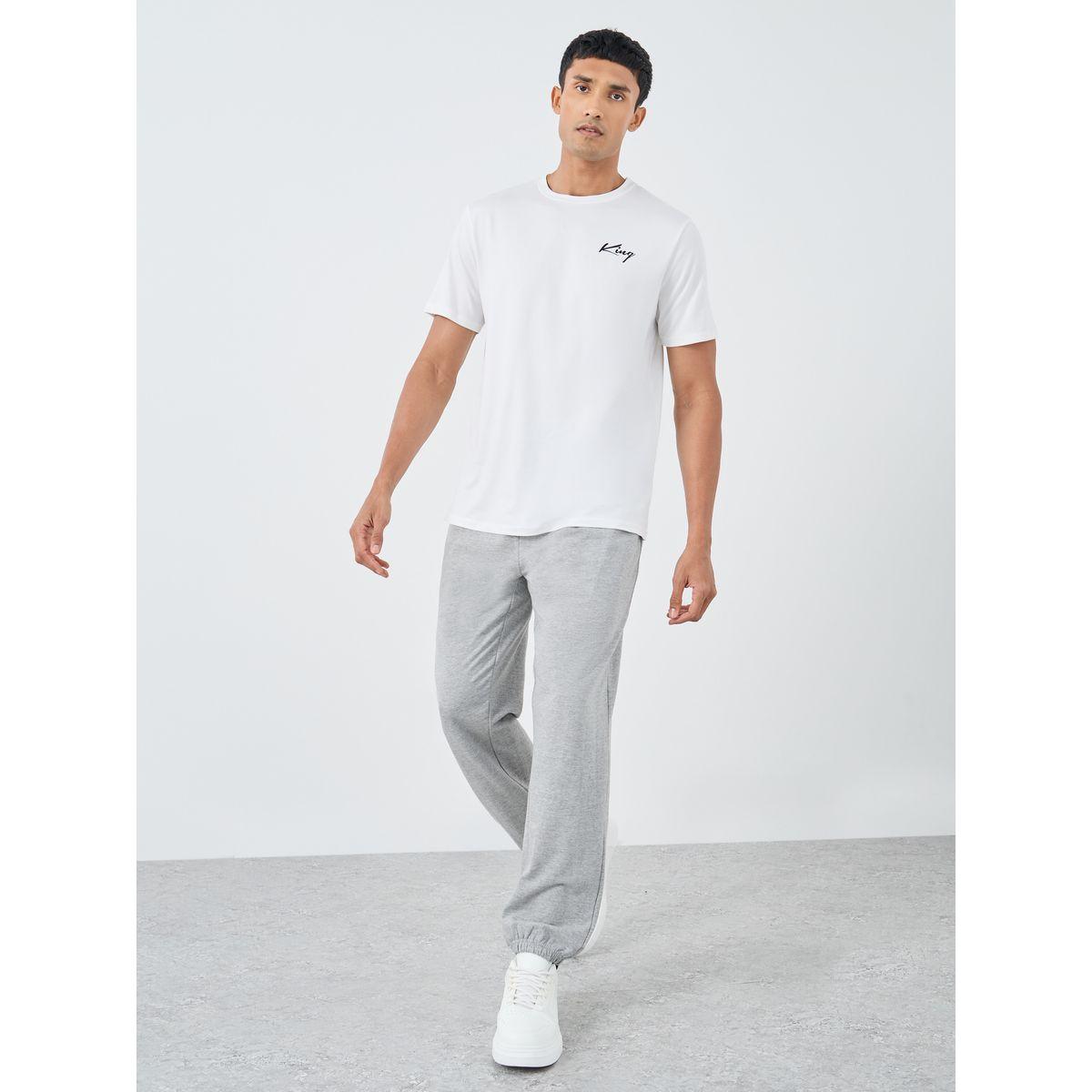 Styli Pack of 2 - Solid Terry Relaxed Fit Elasticated Cuff Joggers-men-clothing-bottoms-joggers-image-3