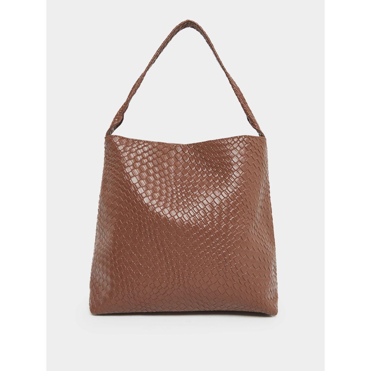 Styli Textured Shoulder Bag with Snap Closure-women-bagsandwallets-handbags-image-2