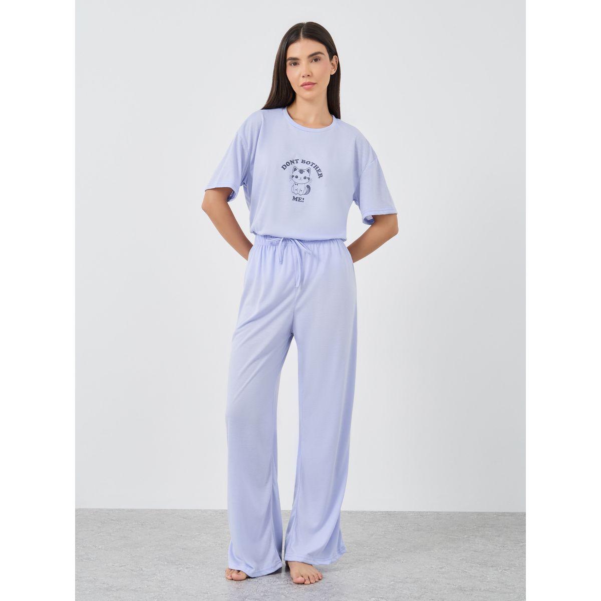 Styli Graphic Print Short Sleeve T-Shirt and Pyjama Set-women-clothing-nightwear-pyjamas-longsets-image-4