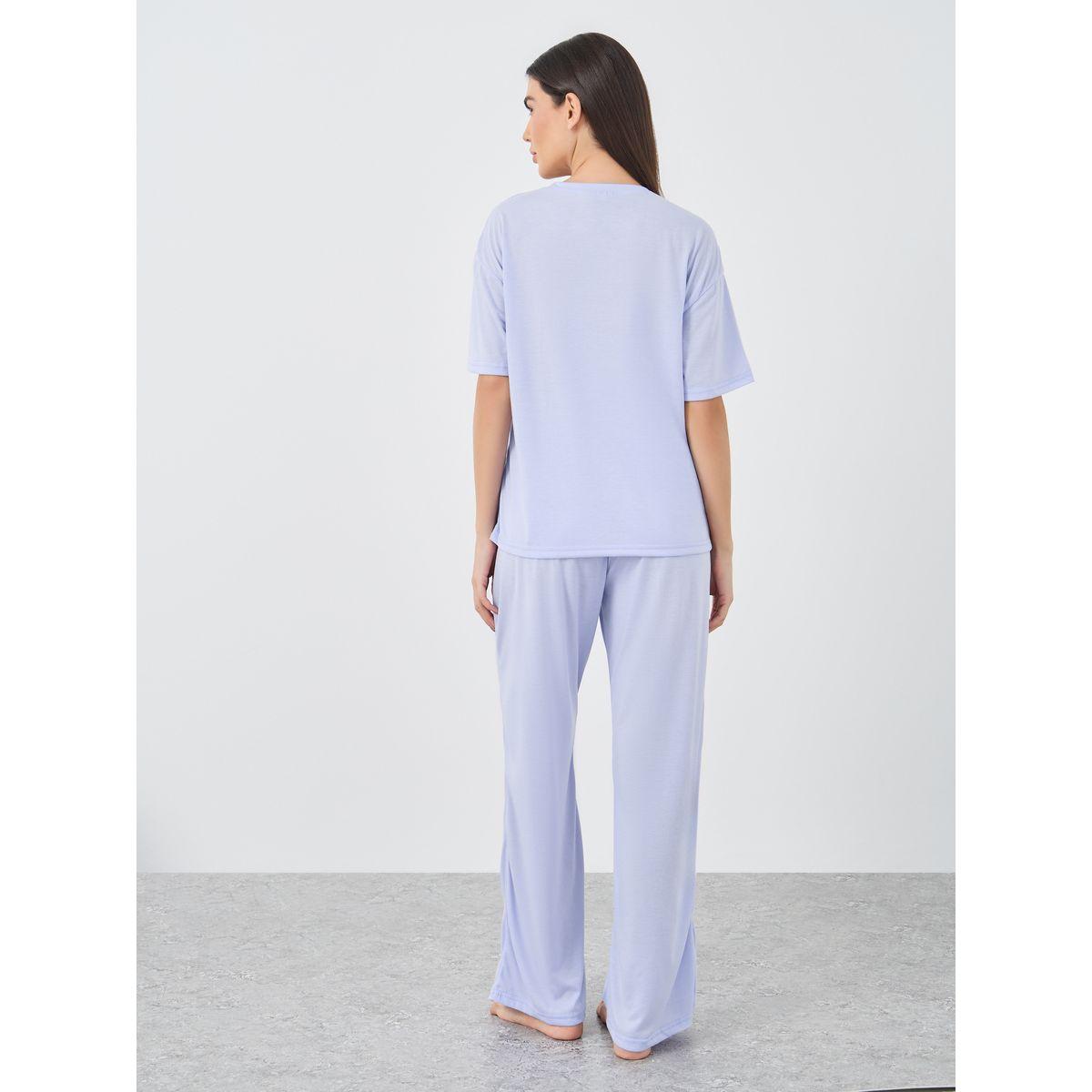 Styli Graphic Print Short Sleeve T-Shirt and Pyjama Set-women-clothing-nightwear-pyjamas-longsets-image-6