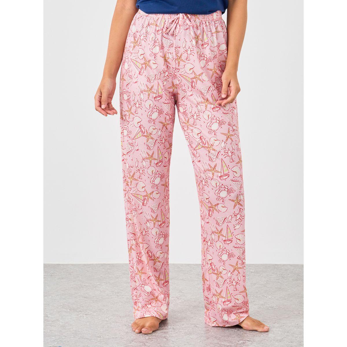 طقم بيجاما من بنطال وبلوزة سادة بحمالات وتفاصيل دانتيل-women-clothing-nightwear-pyjamas-longsets-image-2