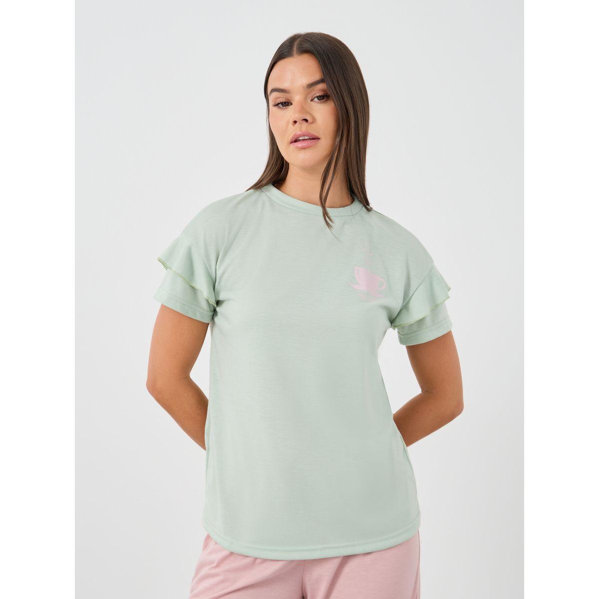 Styli Graphic Print Round Neck T-Shirt and Pyjama Set-women-clothing-nightwear-pyjamas-longsets-image-3