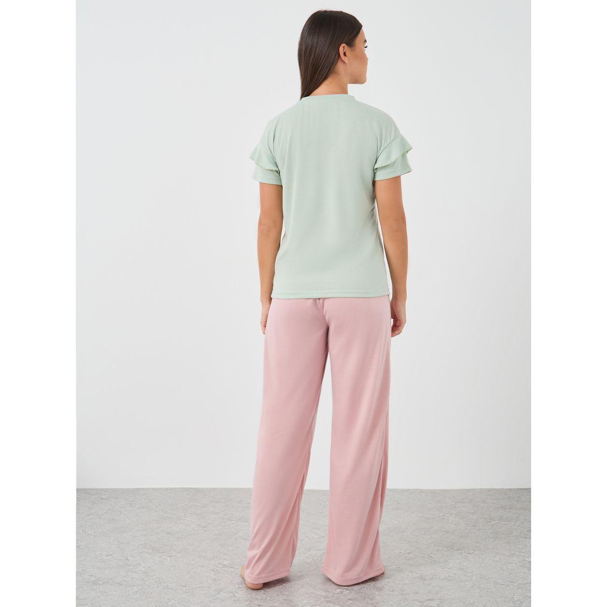 Styli Graphic Print Round Neck T-Shirt and Pyjama Set-women-clothing-nightwear-pyjamas-longsets-image-7
