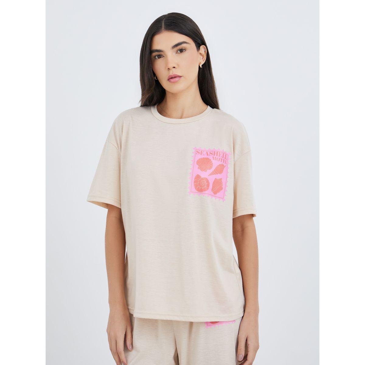 Styli Printed Pocket Short Sleeve T-Shirt and Pyjama Set-women-clothing-nightwear-pyjamas-longsets-image-2