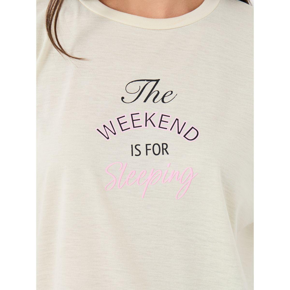 Styli Slogan Print Round Neck T-Shirt and Pyjama Set-women-clothing-nightwear-pyjamas-longsets-image-3