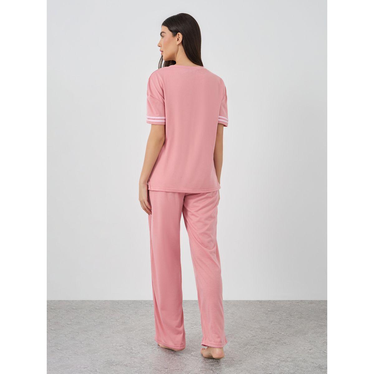Styli New York Print Dropped Shoulder T-Shirt and Pyjama Set-women-clothing-nightwear-pyjamas-longsets-image-7